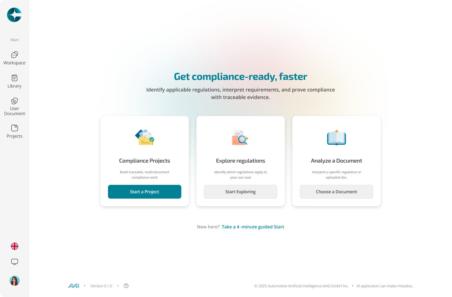Workspace landing page
