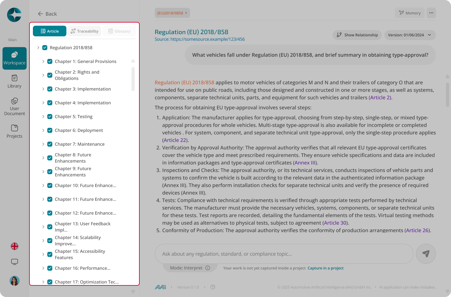 Interpret mode with article focus