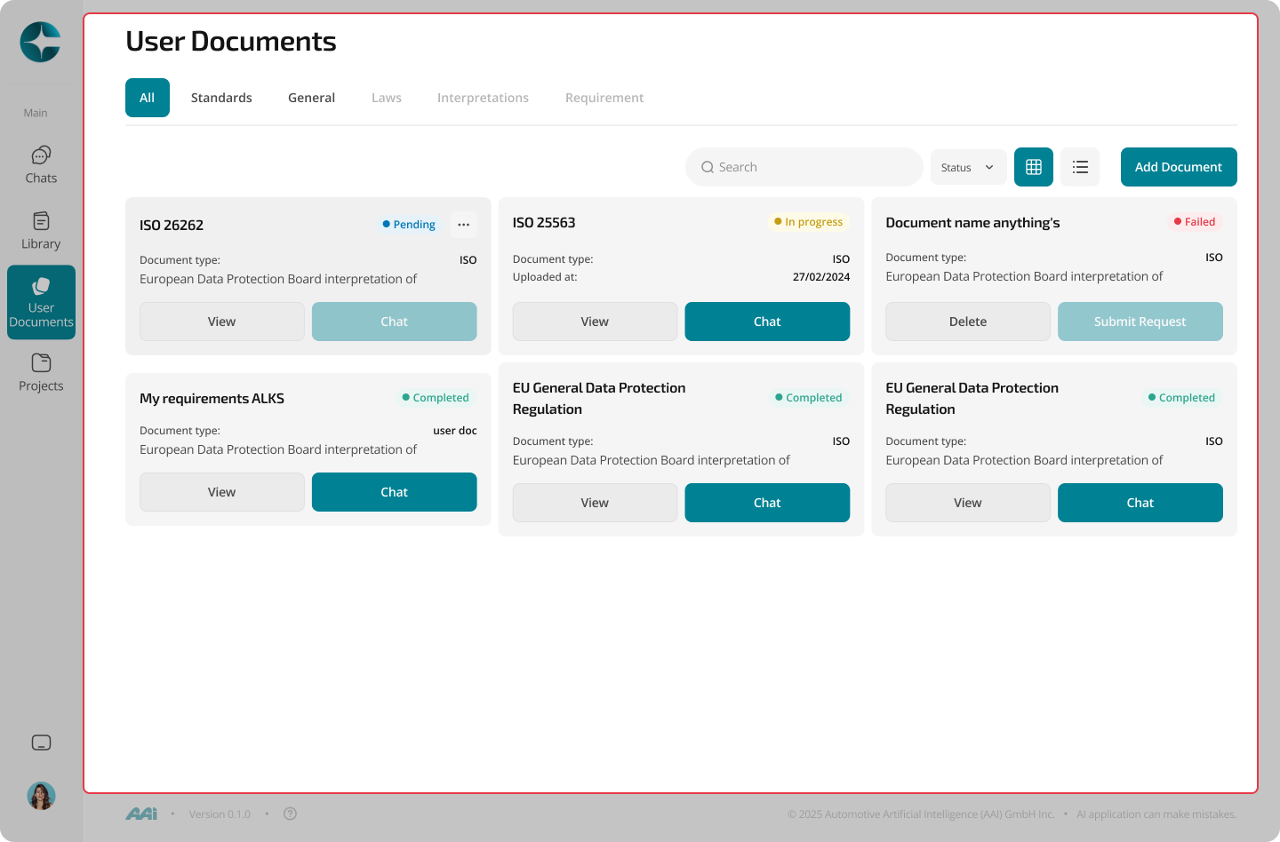 User document chat
